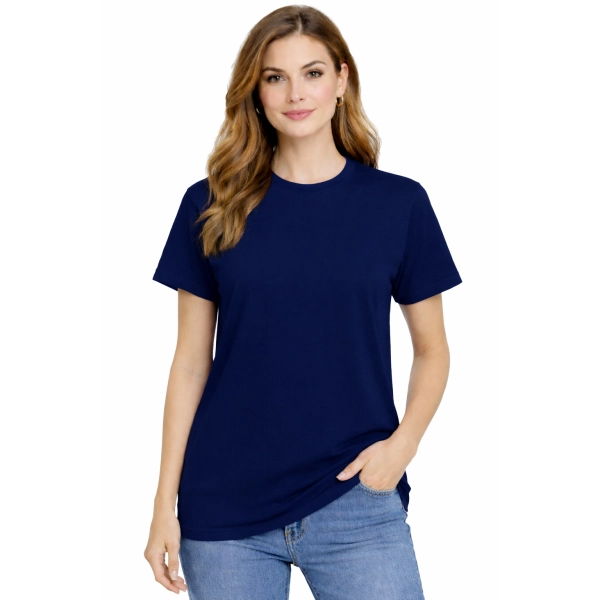 Damska koszulka T-shirt 100% miękka bawełna granatowa roz. M – koszulka t-shirt robocza – odzież firmowa